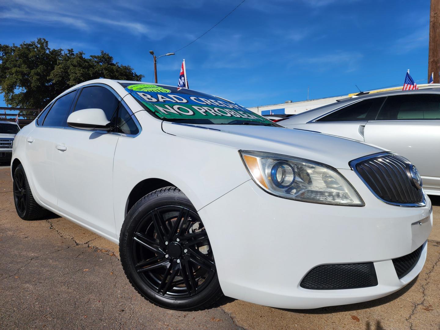 2015 WHITE Buick Verano (1G4PP5SK9F4) , AUTO transmission, located at 2660 S.Garland Avenue, Garland, TX, 75041, (469) 298-3118, 32.885551, -96.655602 - Welcome to DallasAutos4Less, one of the Premier BUY HERE PAY HERE Dealers in the North Dallas Area. We specialize in financing to people with NO CREDIT or BAD CREDIT. We need proof of income, proof of residence, and a ID. Come buy your new car from us today!! This is a very well cared for 2015 BU - Photo#0